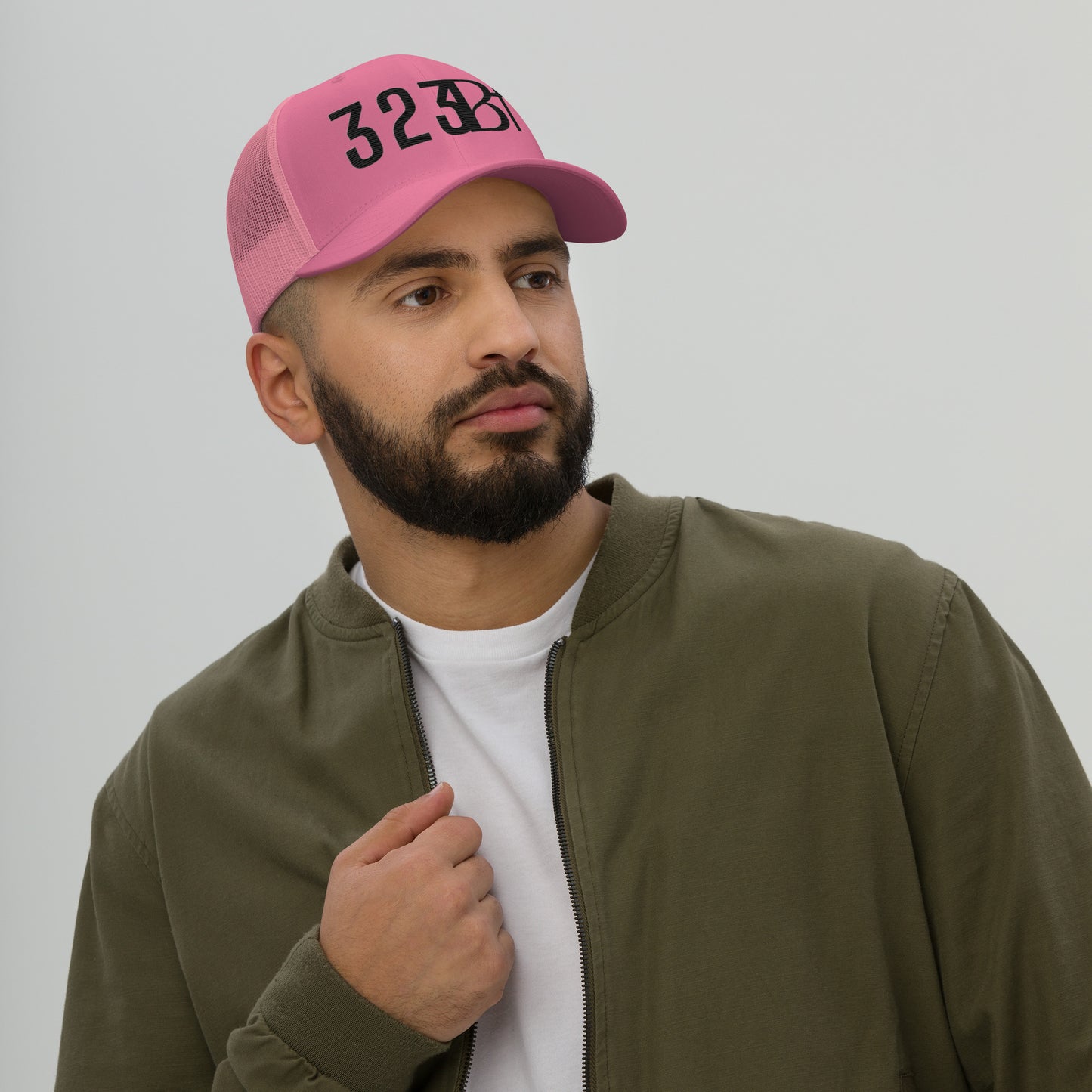 Black 323 STAMP Trucker Cap