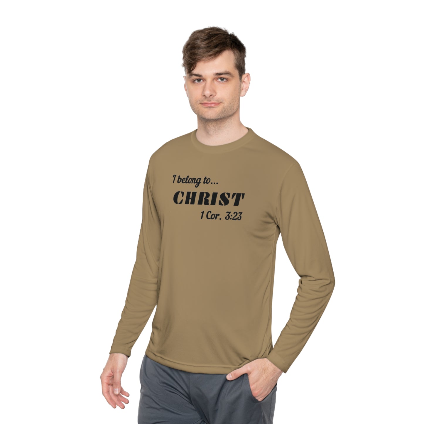 Activewear Long Sleeve Tee - 323 Bold Apparel 'I Belong to Christ' Statement