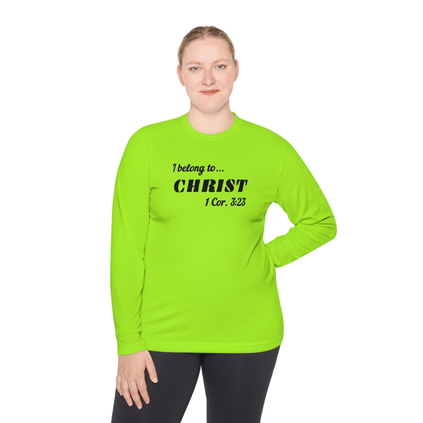 Activewear Long Sleeve Tee - 323 Bold Apparel 'I Belong to Christ' Statement