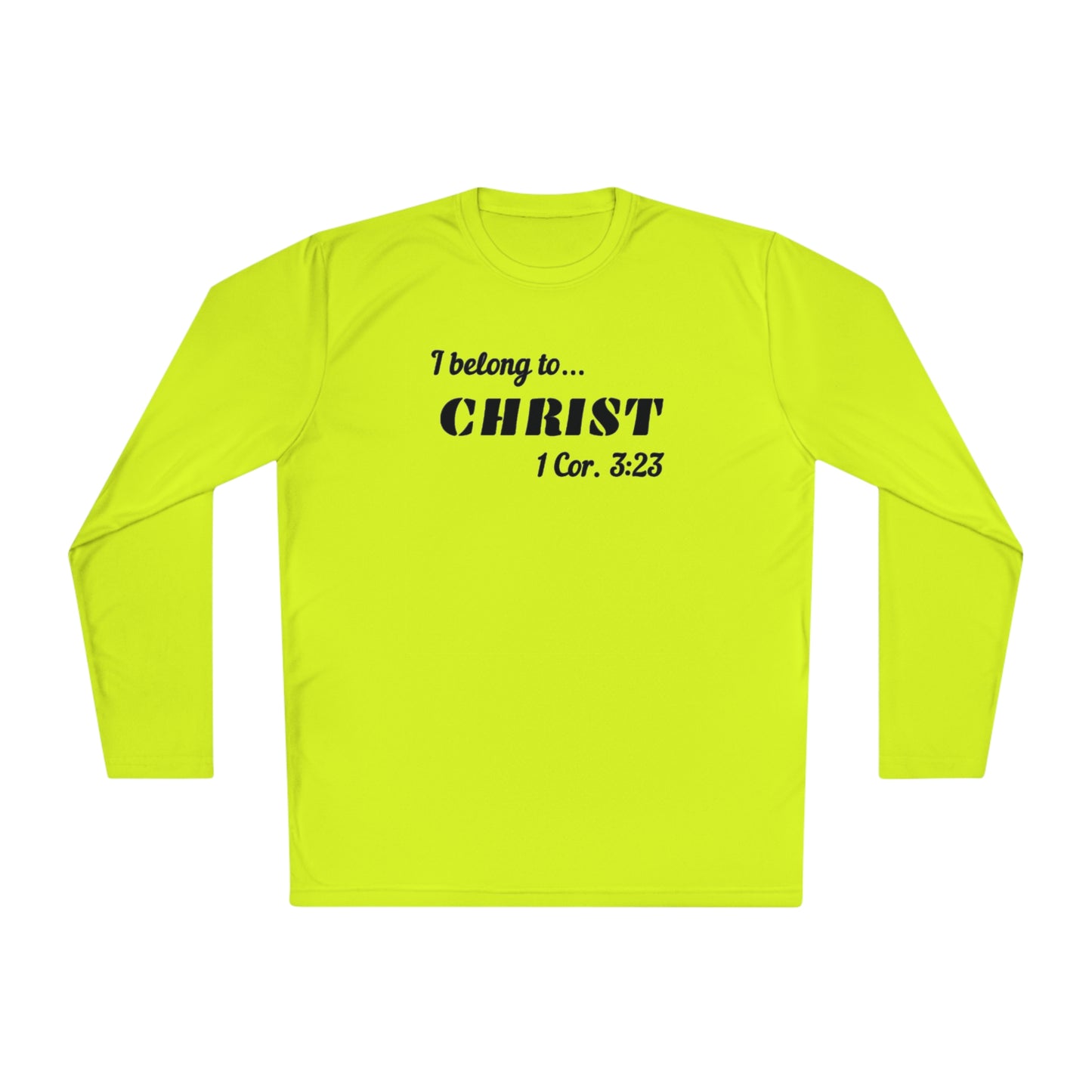 Activewear Long Sleeve Tee - 323 Bold Apparel 'I Belong to Christ' Statement