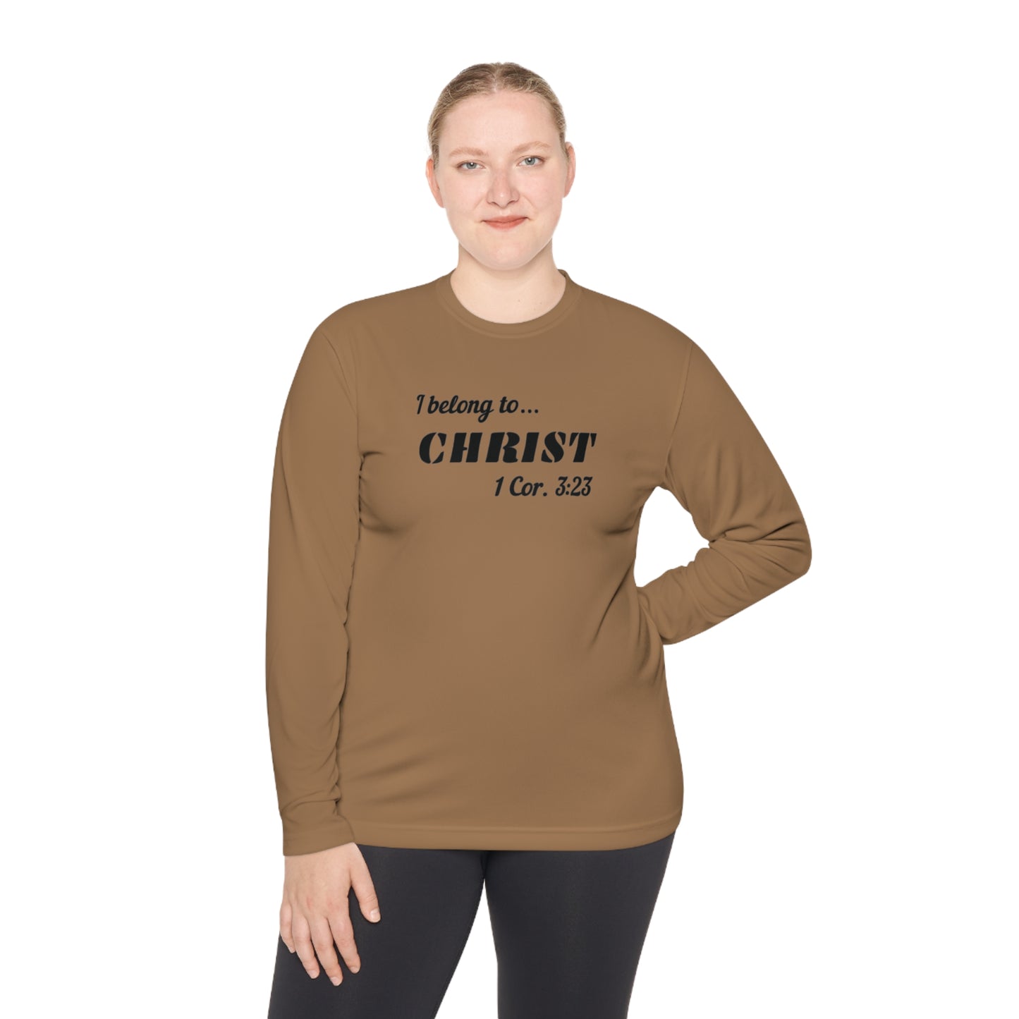 Activewear Long Sleeve Tee - 323 Bold Apparel 'I Belong to Christ' Statement