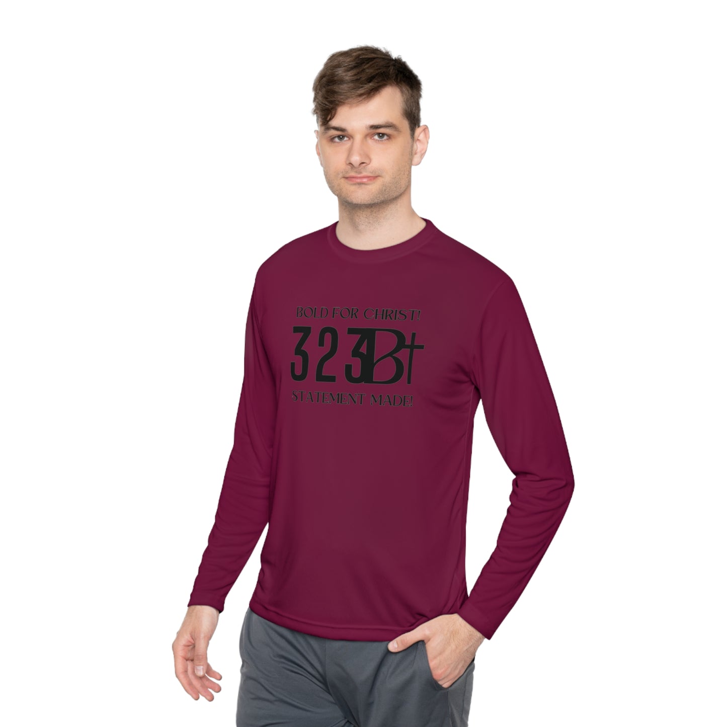 Activewear Long Sleeve Tee - Bold for Christ Statement Design