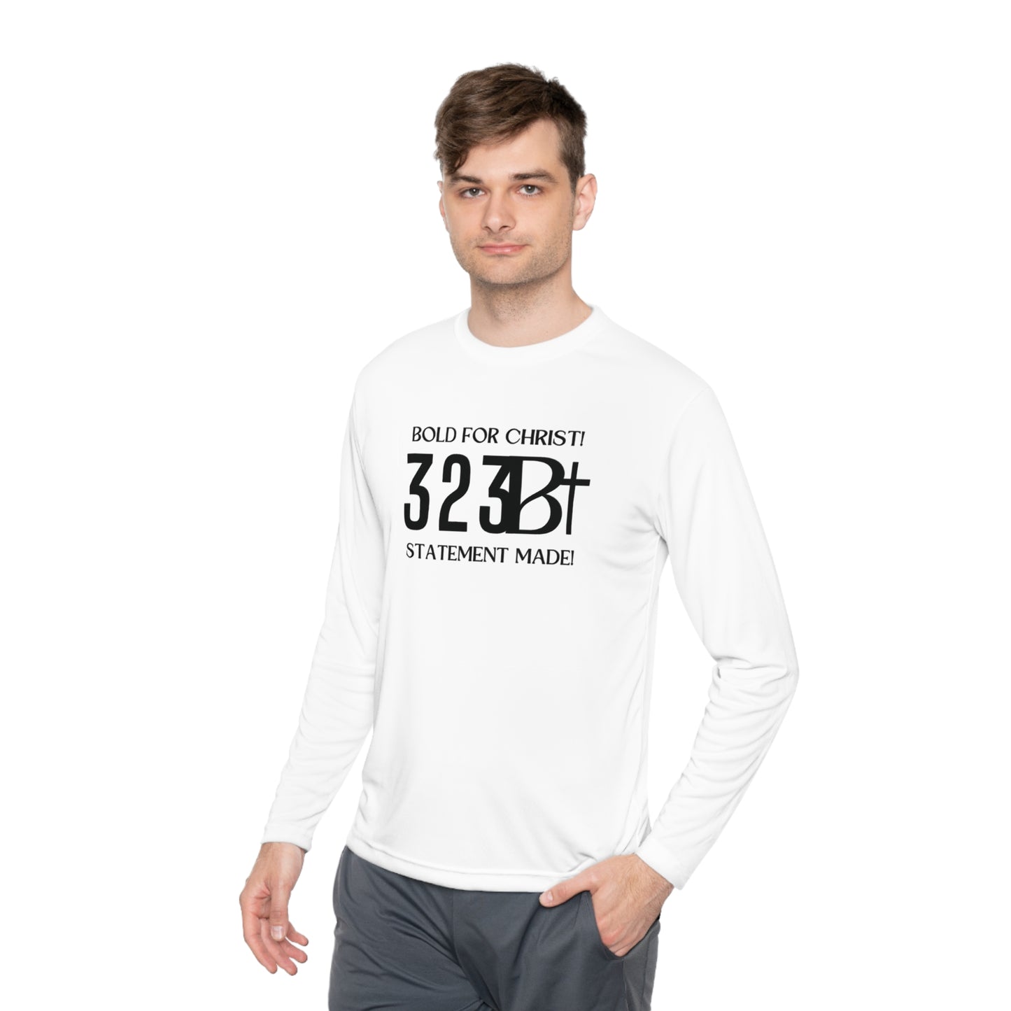 Activewear Long Sleeve Tee - Bold for Christ Statement Design