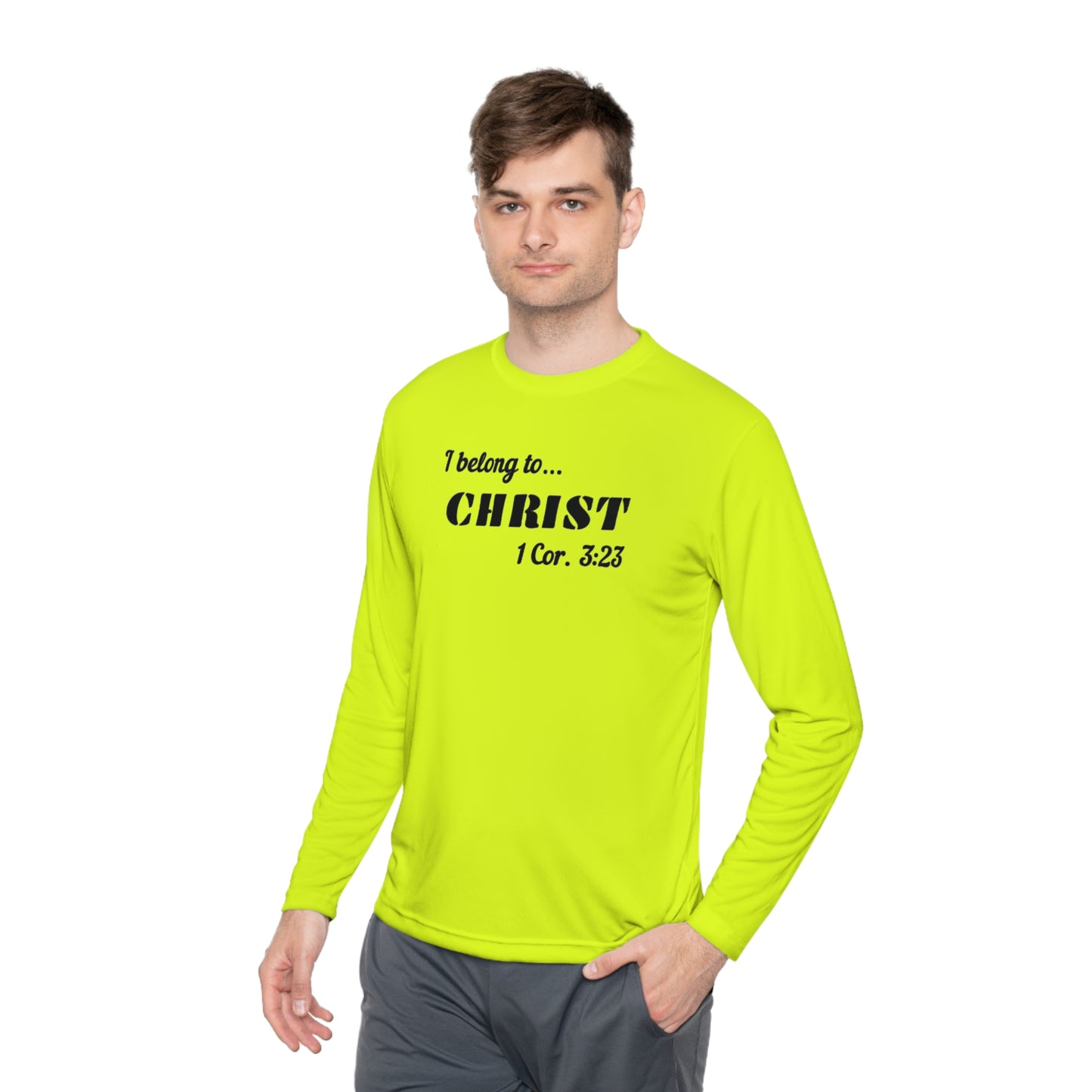 Activewear Long Sleeve Tee - 323 Bold Apparel 'I Belong to Christ' Statement