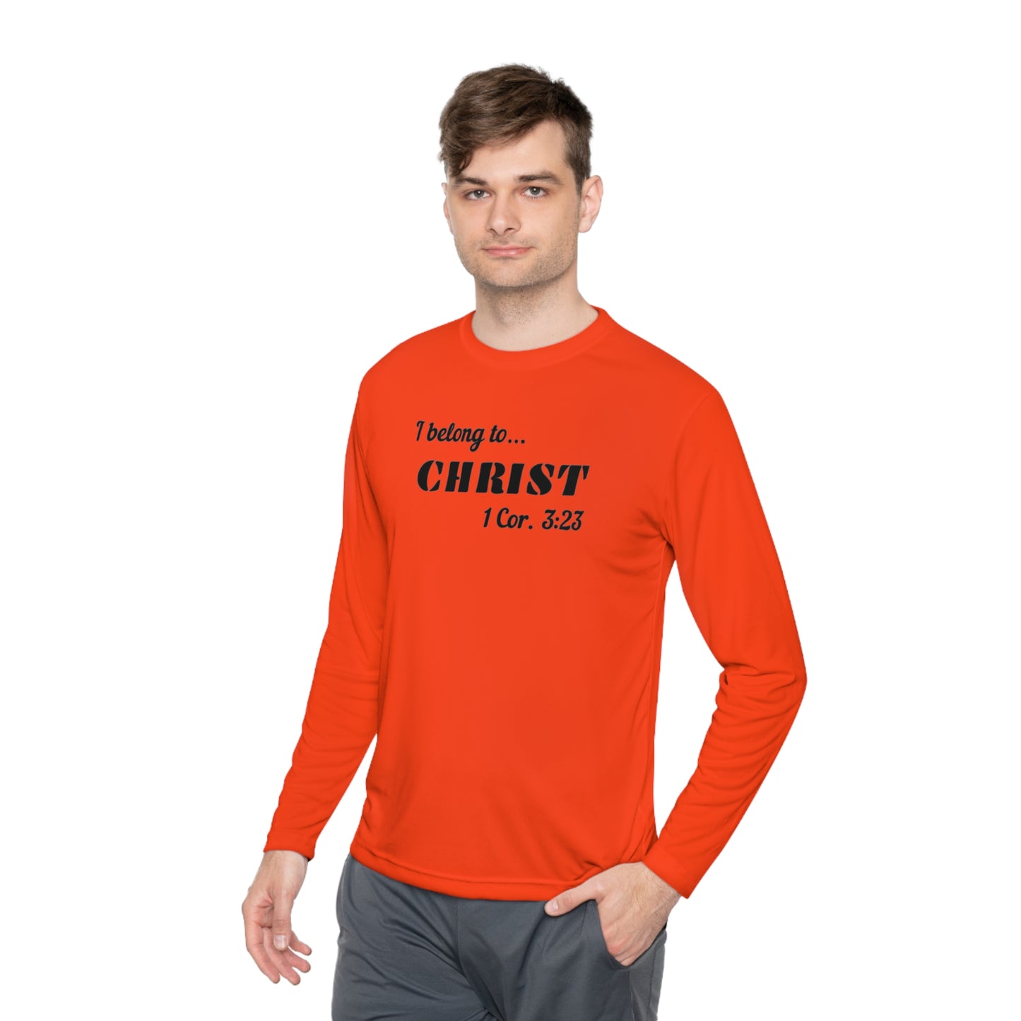 Activewear Long Sleeve Tee - 323 Bold Apparel 'I Belong to Christ' Statement