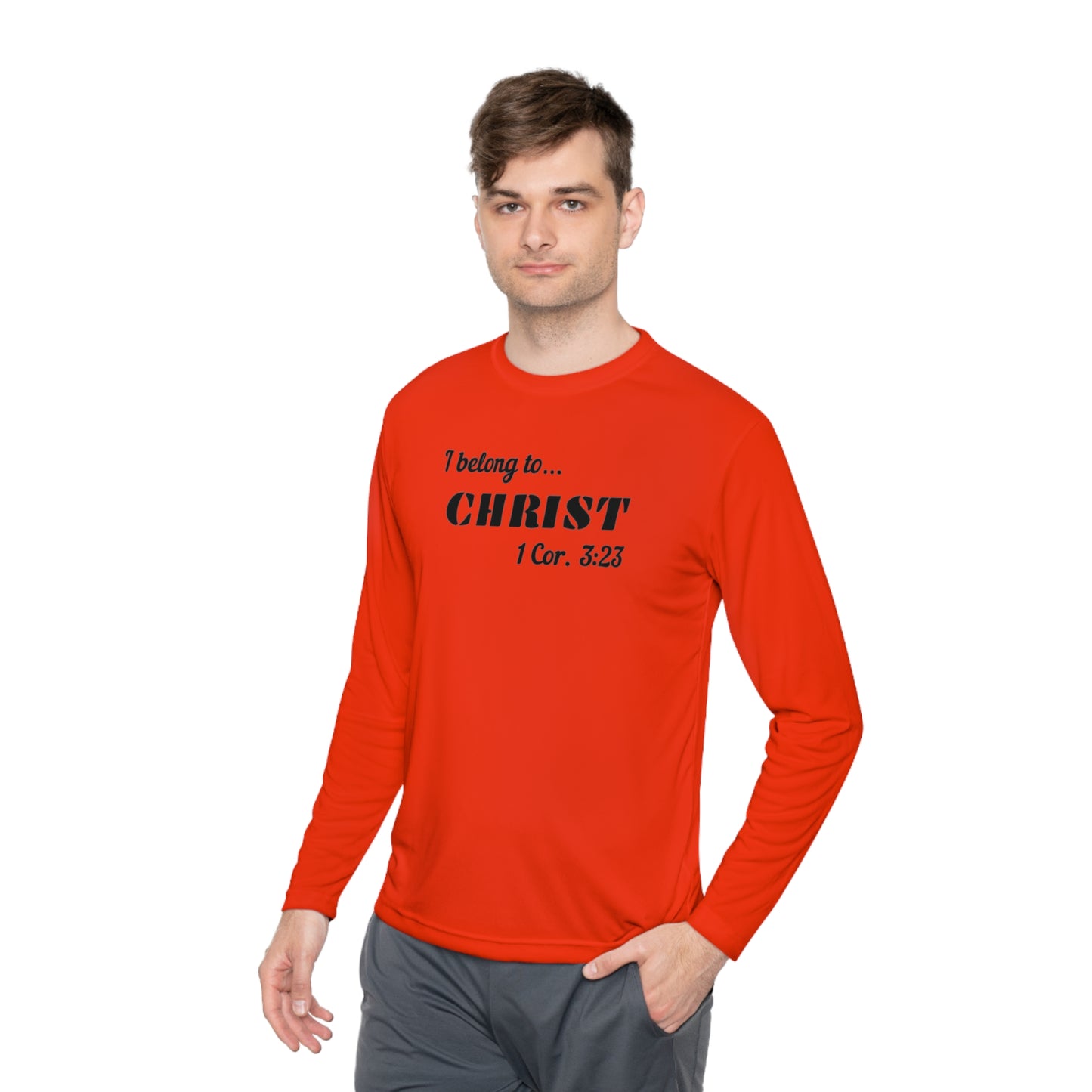 Activewear Long Sleeve Tee - 323 Bold Apparel 'I Belong to Christ' Statement