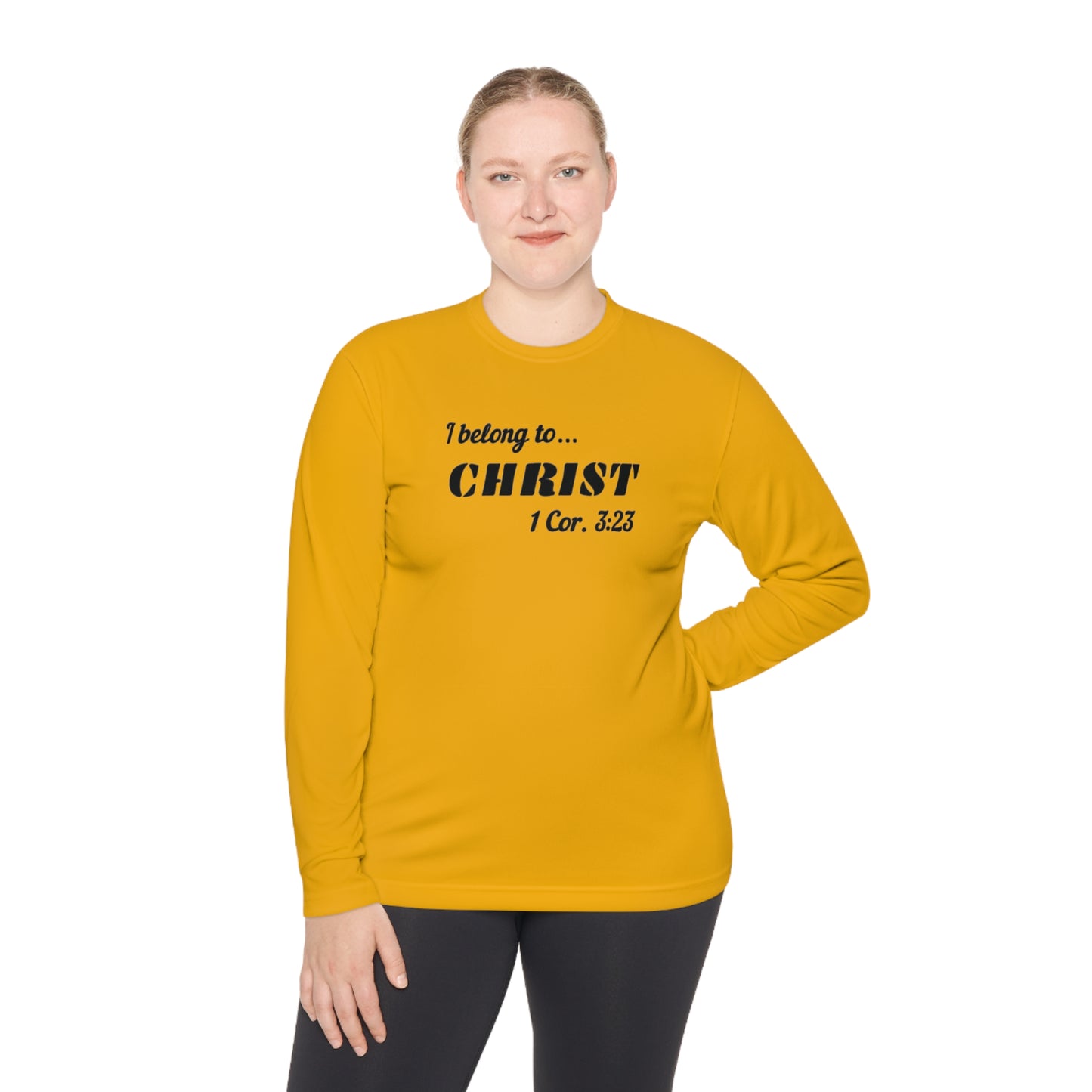 Activewear Long Sleeve Tee - 323 Bold Apparel 'I Belong to Christ' Statement