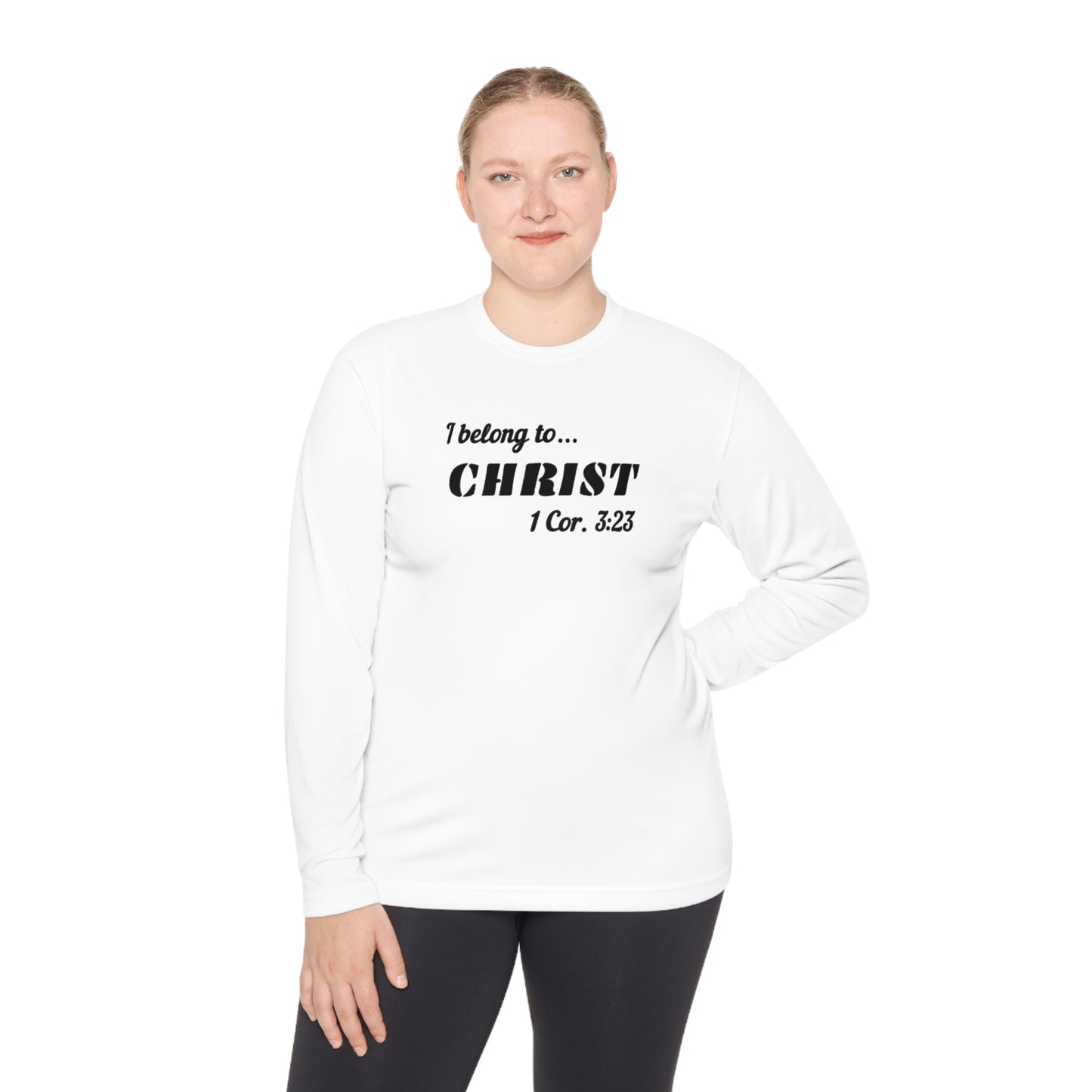 Activewear Long Sleeve Tee - 323 Bold Apparel 'I Belong to Christ' Statement