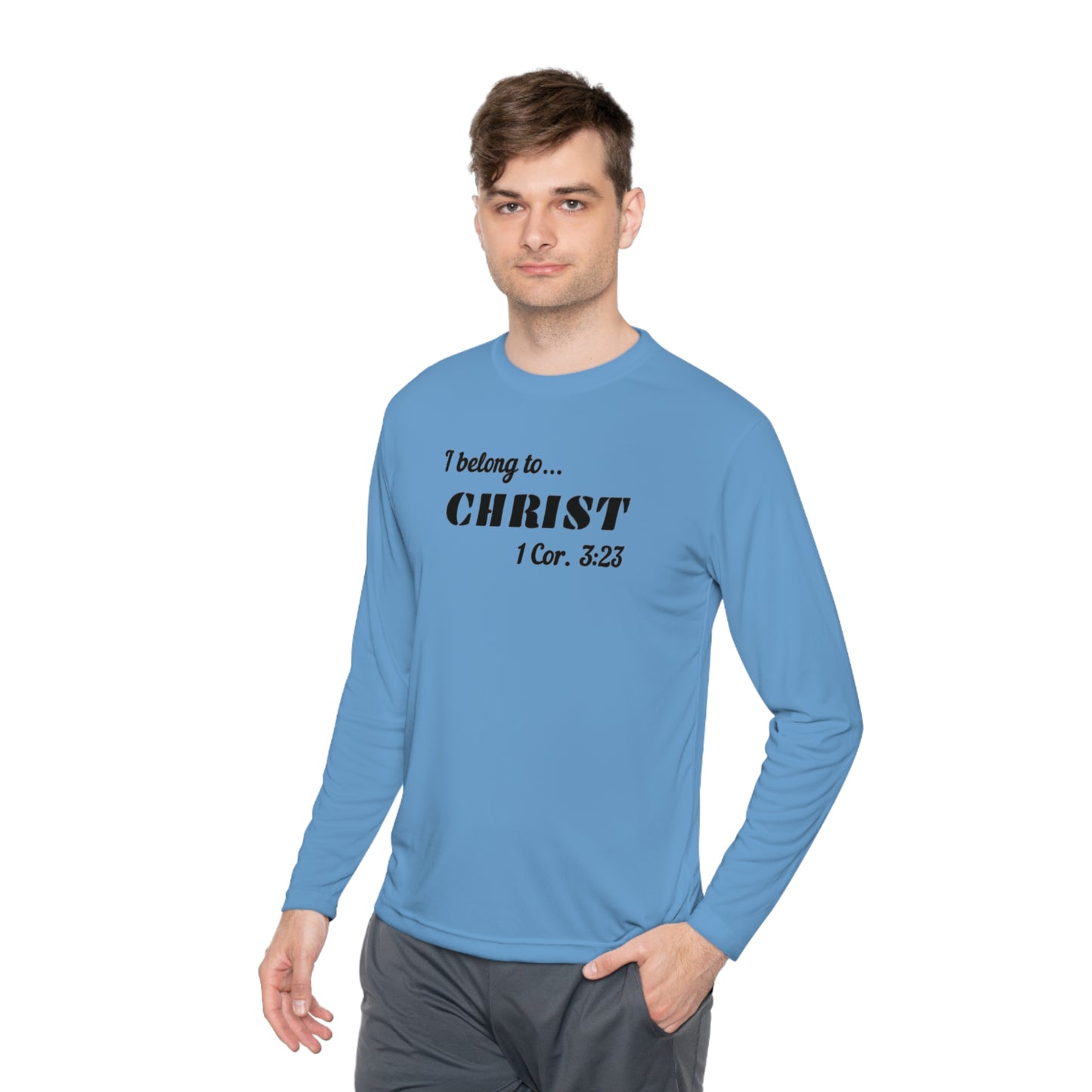 Activewear Long Sleeve Tee - 323 Bold Apparel 'I Belong to Christ' Statement