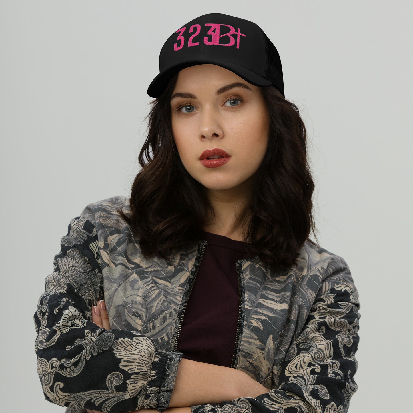 PINK 323 STAMP Trucker Cap